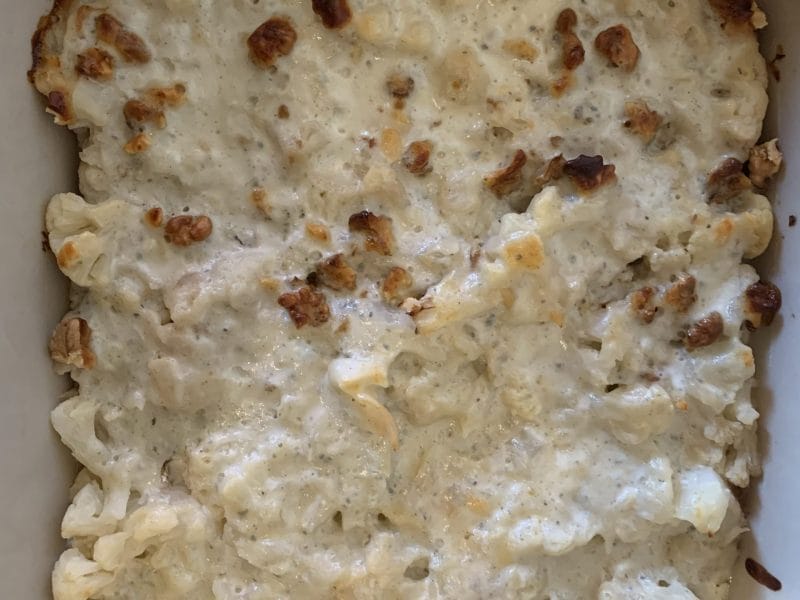 Gratin de chou-fleur au gorgonzola et aux noix au Thermomix - Cookomix