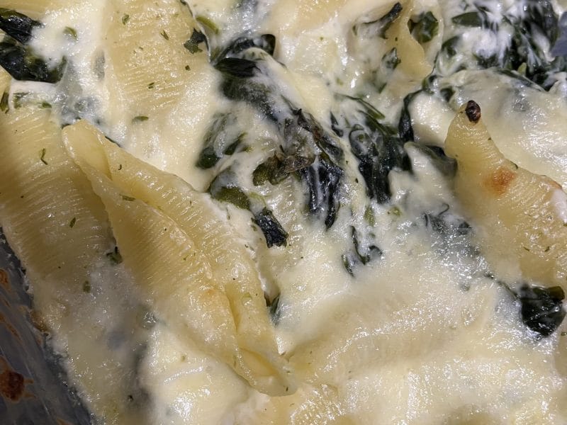 Cliquez pour zoomer ! Gratin de pâtes aux épinards et artichauts Thermomix par Carameli