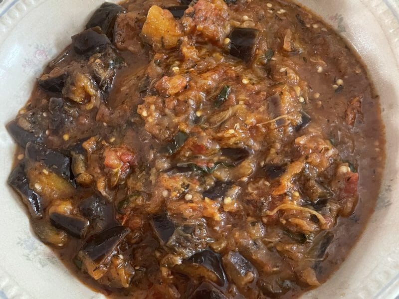 Cliquez pour zoomer ! Mijoté d’aubergines à la tomate Thermomix par Babouchette