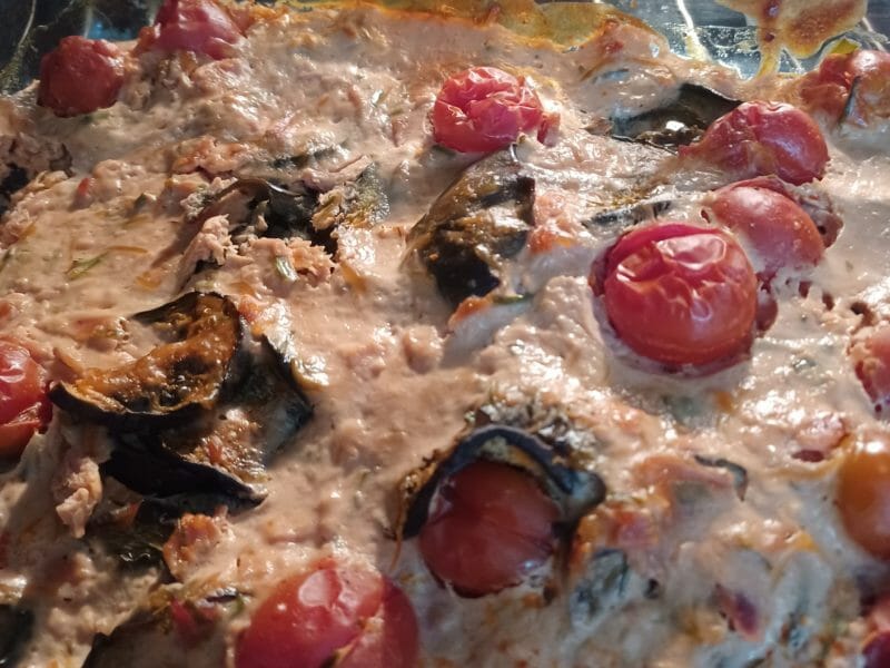 Cliquez pour zoomer ! Clafoutis aubergines et tomates Thermomix par patriciac