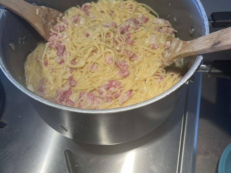 Cliquez pour zoomer ! Pâtes carbonara Thermomix par vanessa480