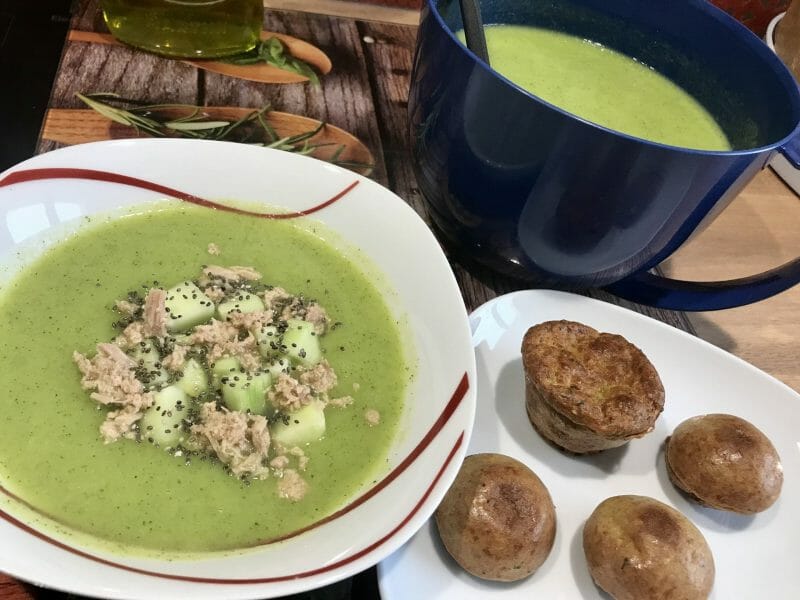 Soupe froide courgette et concombre au Thermomix - Cookomix