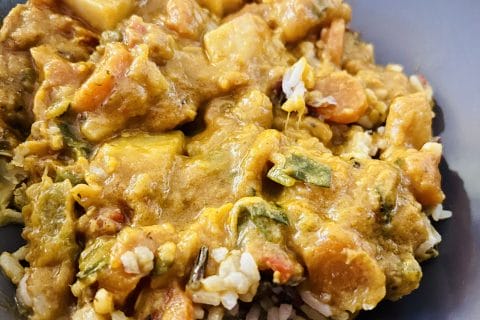 Cliquez pour zoomer ! Curry de pois chiches au lait de coco Thermomix par Muyato