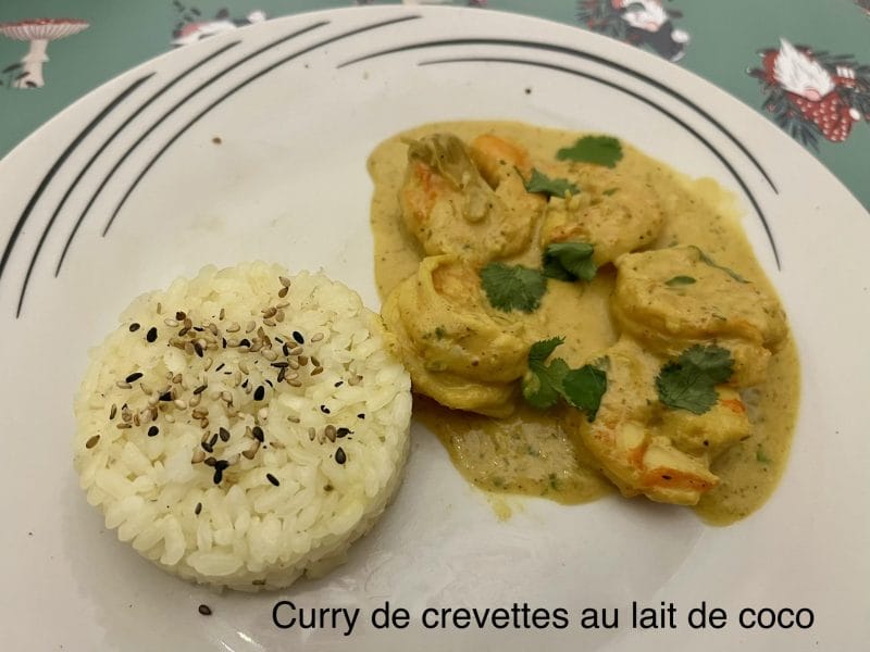 Cliquez pour zoomer ! Curry de crevettes au lait de coco Thermomix par Muyato