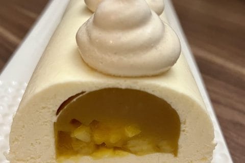 Cliquez pour zoomer ! Bûche vanille praliné Thermomix par Muyato