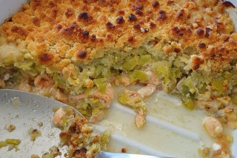 Cliquez pour zoomer ! Crumble de saumon et poireaux au Thermomix