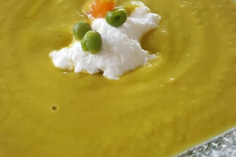Cliquez pour zoomer ! Crème de petits pois à la mozzarella au Thermomix