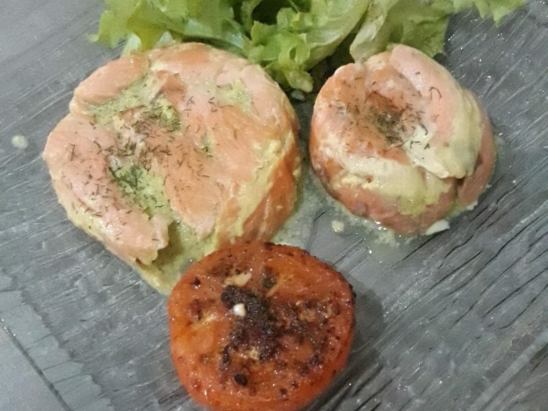 Cliquez pour zoomer ! Timbales de courgettes et saumon fumé Thermomix par Amelie988