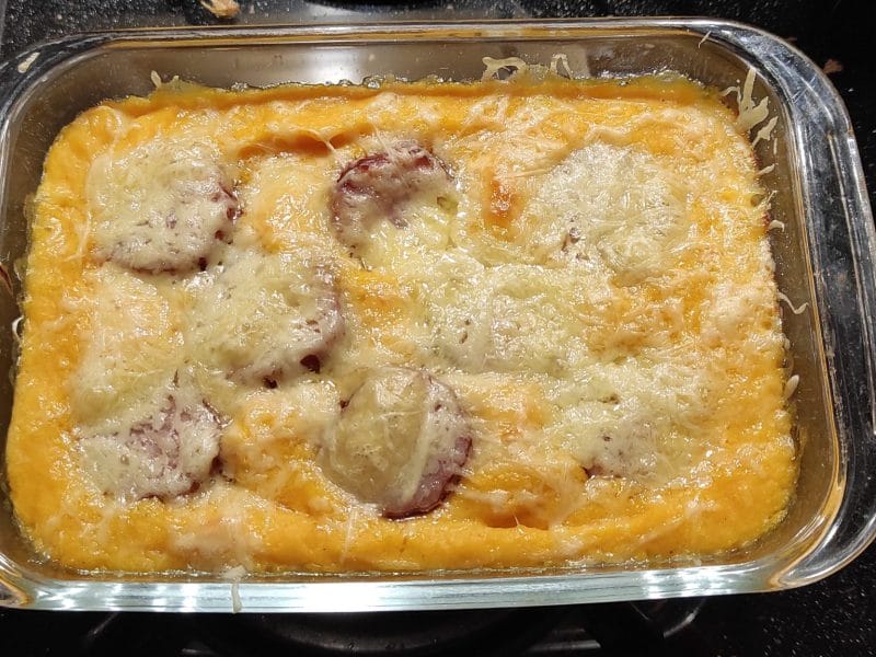 Cliquez pour zoomer ! Gratin de butternut à la saucisse de Montbéliard Thermomix par kiki52