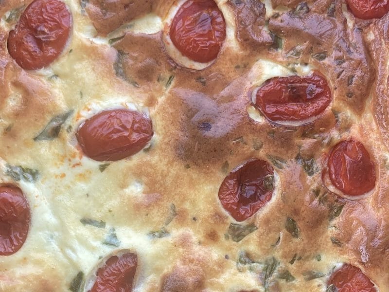 Cliquez pour zoomer ! Clafoutis tomates cerises et fromage de chèvre Thermomix par Lolo