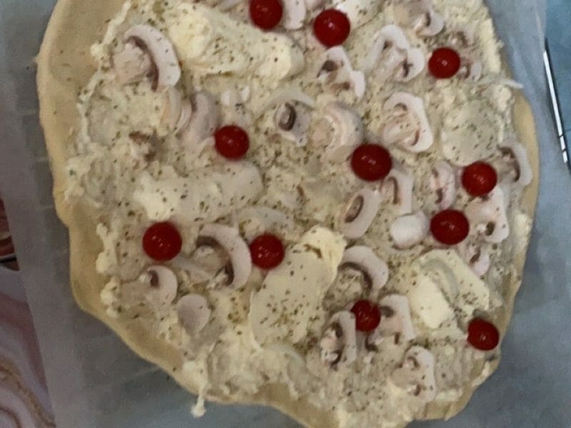 Cliquez pour zoomer ! Pizza blanche aux champignons Thermomix par laurenedupas