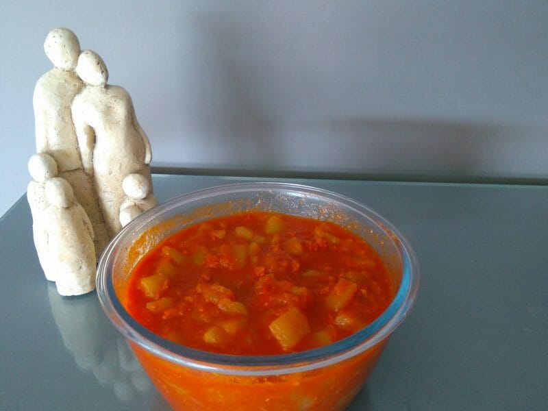 Cliquez pour zoomer ! Concombre cuit lardons tomate paprika Thermomix par lefrapper