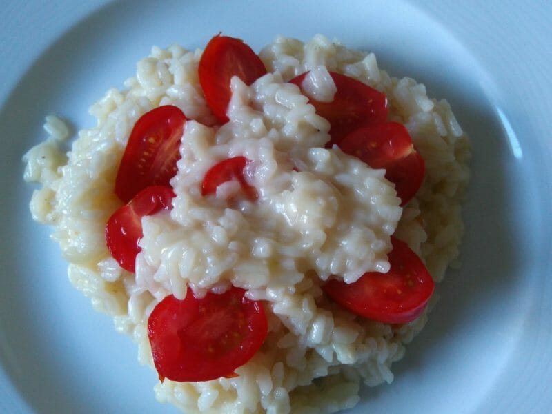 Cliquez pour zoomer ! Risotto tomates cerises basilic Thermomix par lefrapper