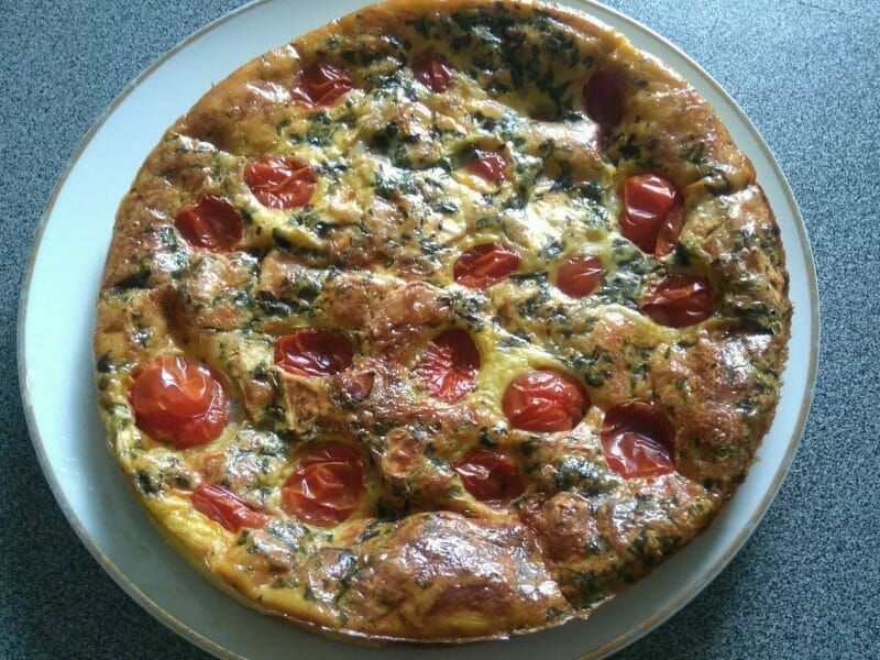 Cliquez pour zoomer ! Clafoutis tomates cerises et fromage de chèvre Thermomix par lefrapper