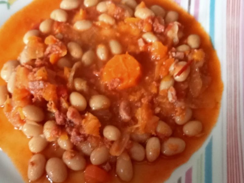 Cliquez pour zoomer ! Mijoté d’haricots blanc légumes et chorizo Thermomix par lefrapper