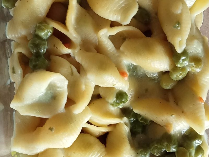 Cliquez pour zoomer ! Pâtes aux petits pois et lardons Thermomix par lefrapper