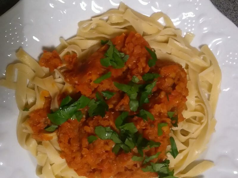 Cliquez pour zoomer ! Bolognaise végétarienne aux lentilles Thermomix par lefrapper