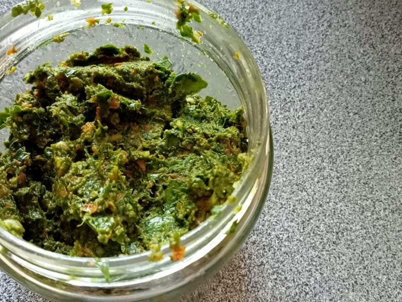 Cliquez pour zoomer ! Pesto aux tomates séchées et à l’ail des ours Thermomix par lefrapper