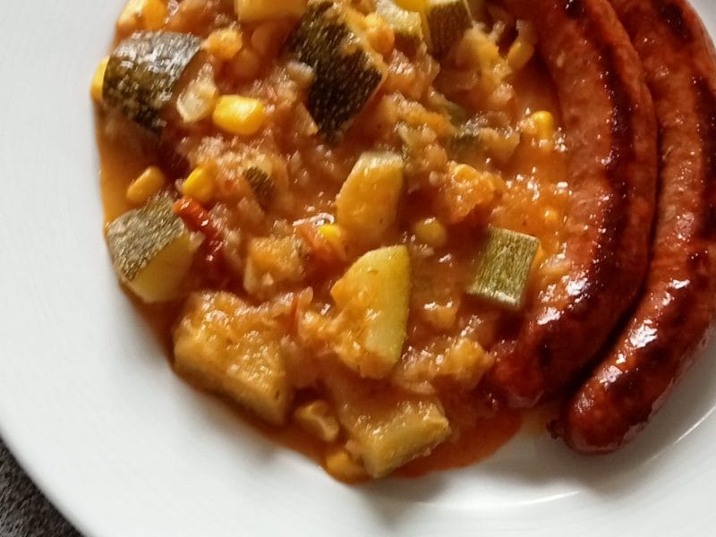 Cliquez pour zoomer ! Poêlée de courgettes à la mexicaine Thermomix par lefrapper