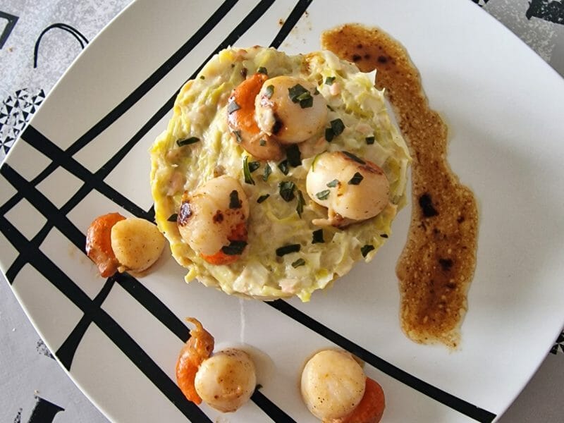 Cliquez pour zoomer ! Saint Jacques aux poireaux Thermomix par elodie_1352