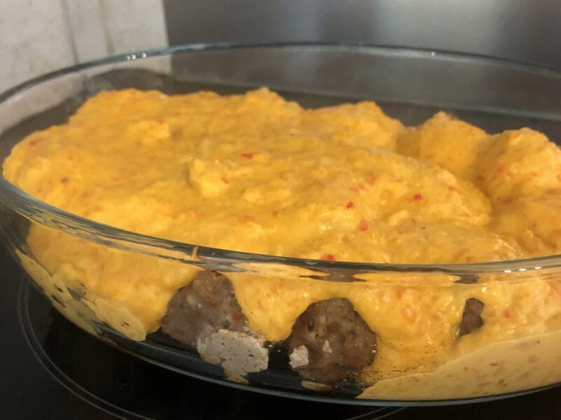 Cliquez pour zoomer ! Boulettes de viande sauce aux poivrons rouges Thermomix par camille74800