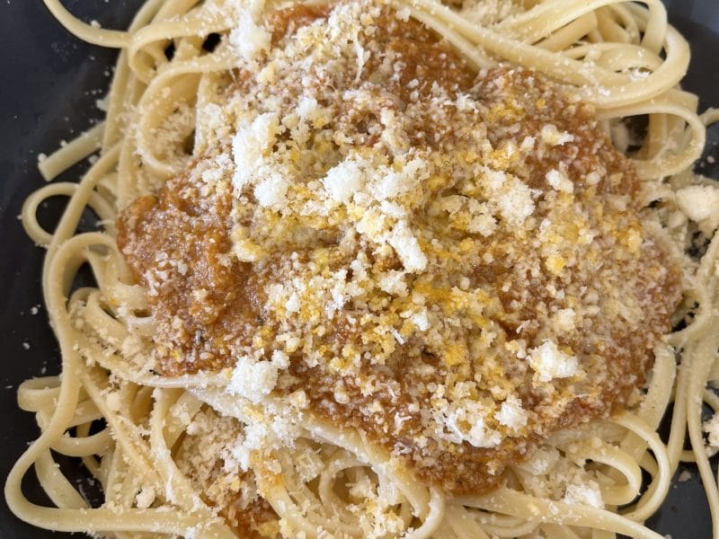 Cliquez pour zoomer ! Pâtes sauce bolognaise au potiron Thermomix par elise2712