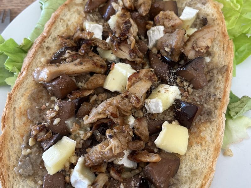 Cliquez pour zoomer ! Brushetta aubergines, chèvre et noix Thermomix par elise2712