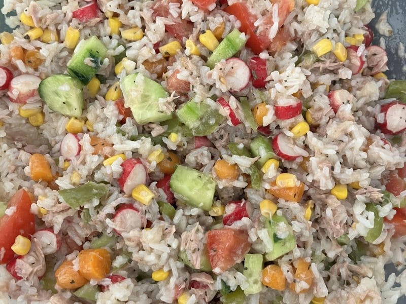 Cliquez pour zoomer ! Salade de riz au thon et aux légumes croquants Thermomix par elise2712