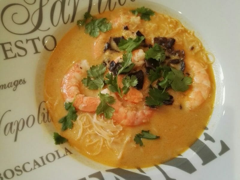 Cliquez pour zoomer ! Soupe thaï crevettes et lait de coco Thermomix par Eudg