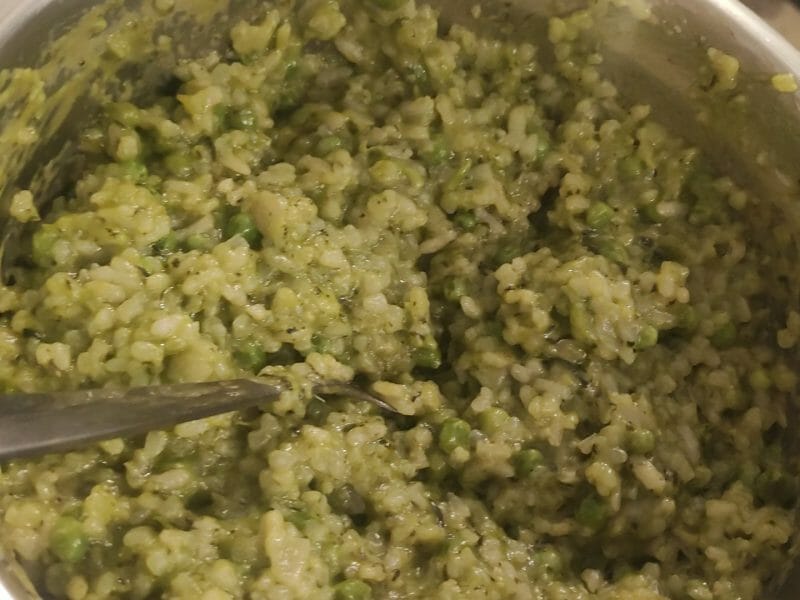 Risotto aux épinards et petits pois au Thermomix - Cookomix