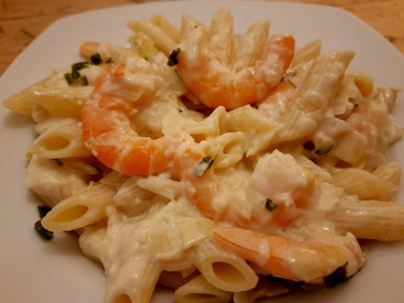 Cliquez pour zoomer ! Linguine aux poireaux et aux crevettes Thermomix par BobbieRookmoot