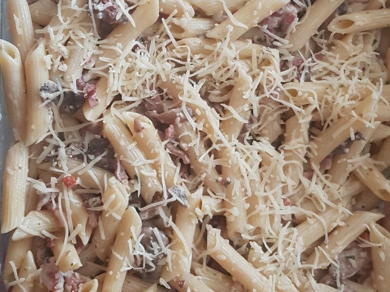 Cliquez pour zoomer ! Gratin de pennes aux champignons Thermomix par Lililight