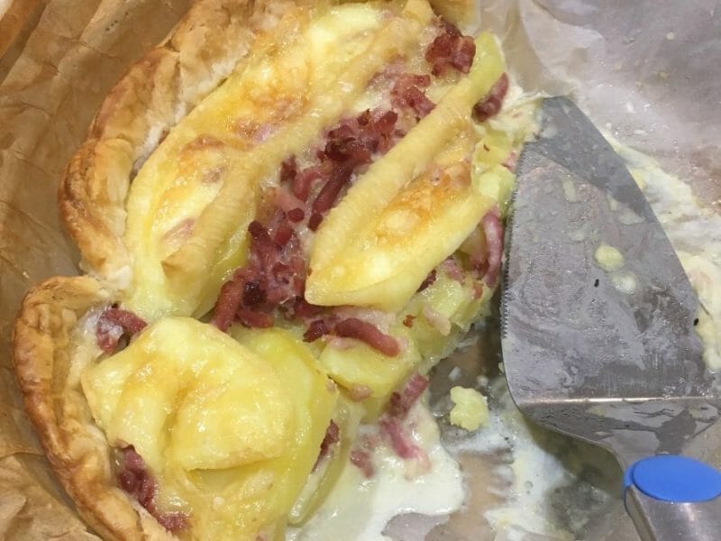 Cliquez pour zoomer ! Tarte aux pommes de terre et lardons Thermomix par Mandidou