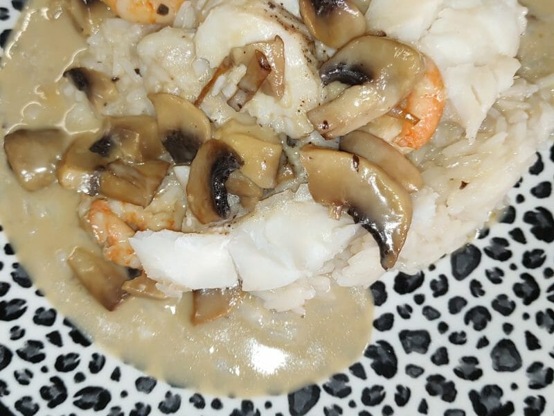 Cliquez pour zoomer ! Filets de sole aux crevettes et champignons Thermomix par Balboline