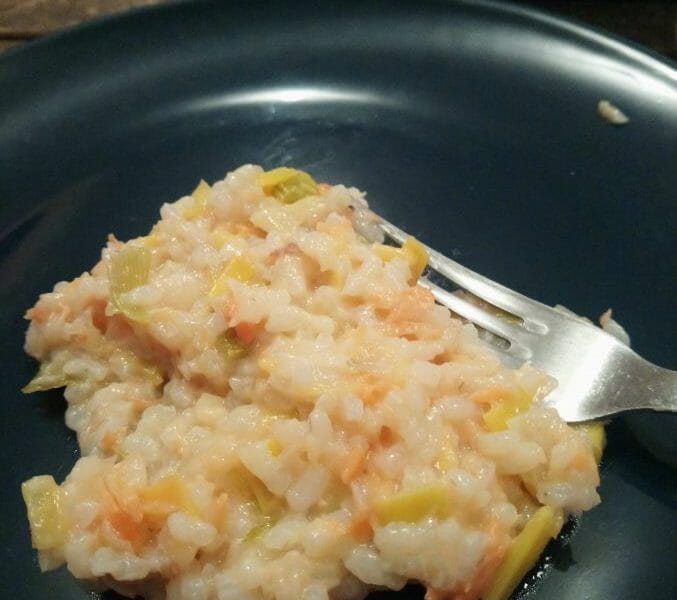Cliquez pour zoomer ! Risotto poireaux et saumon fumé Thermomix par Marjojade