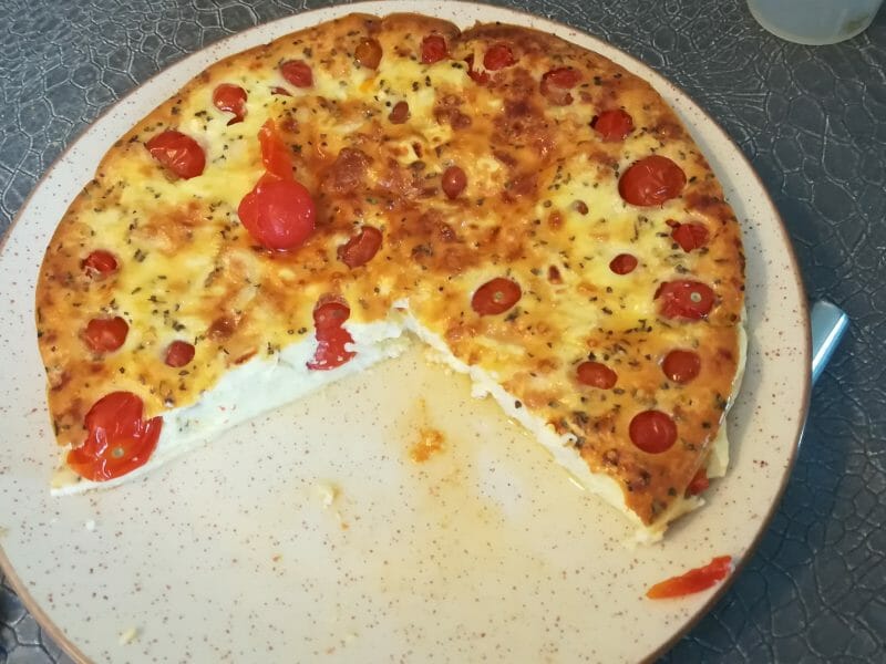 Cliquez pour zoomer ! Clafoutis tomates cerises et fromage de chèvre Thermomix par SAER