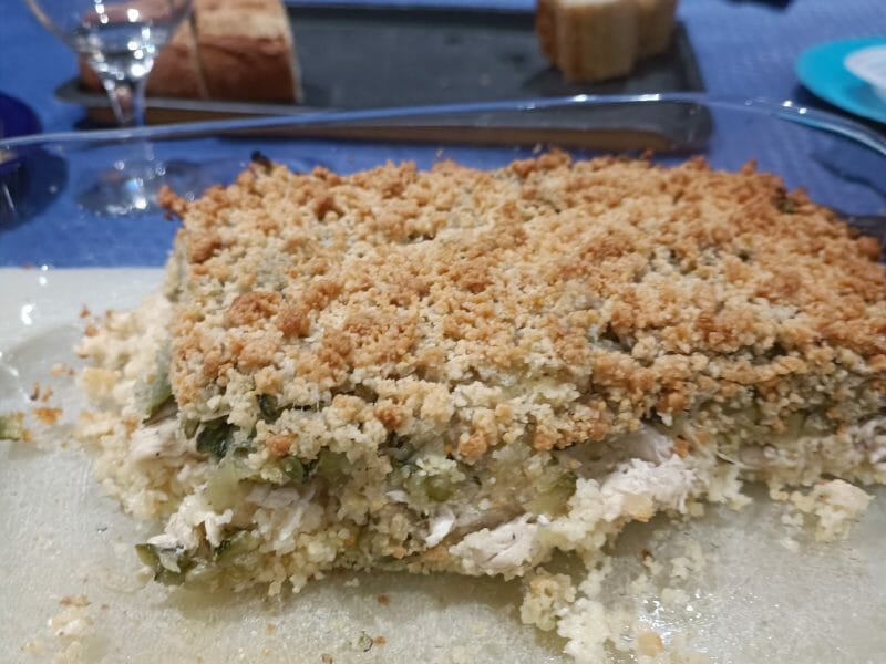 Cliquez pour zoomer ! Crumble poulet, courgettes et parmesan Thermomix par cathia_6