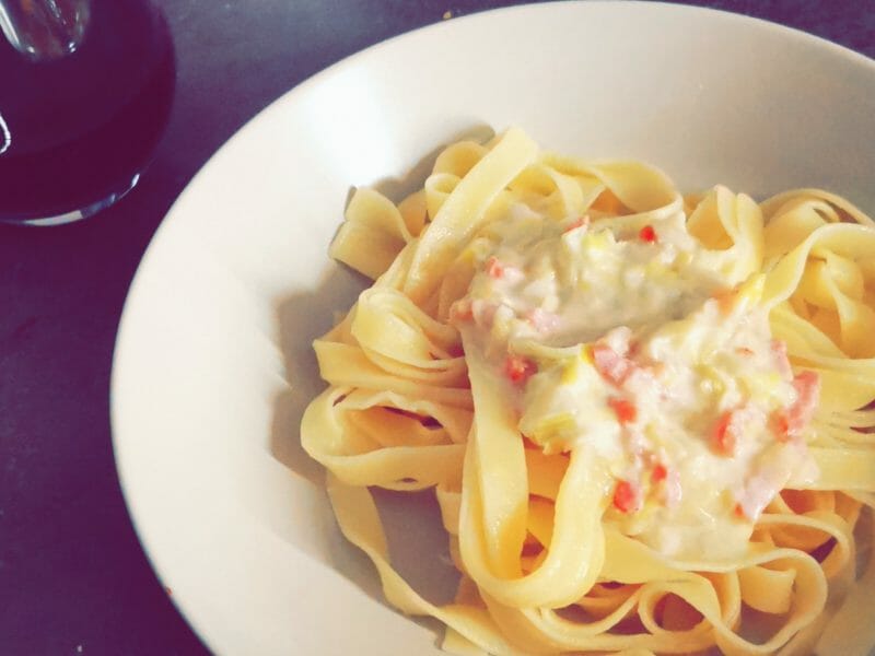 Cliquez pour zoomer ! Tagliatelles à la crème de poireaux Thermomix par Aurelmcg