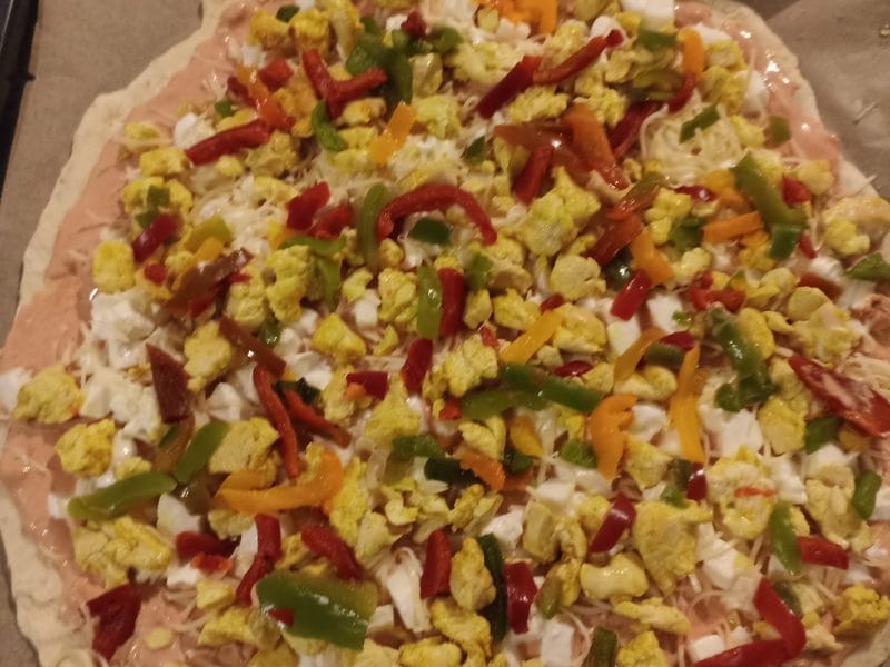 Cliquez pour zoomer ! Pizza poulet tandoori Thermomix par alison_133