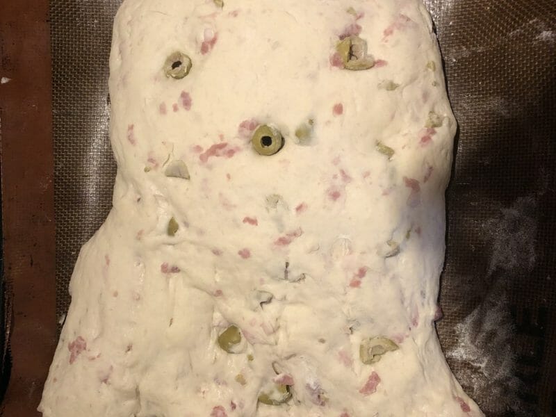 Cliquez pour zoomer ! Fougasse olives et lardons Thermomix par machi