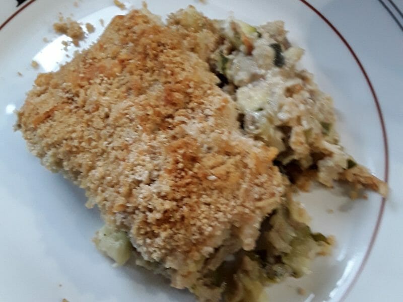 Cliquez pour zoomer ! Crumble poulet, courgettes et parmesan Thermomix par Fanfa