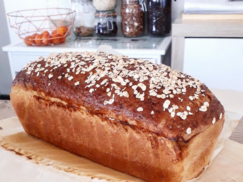 Cliquez pour zoomer ! Pain aux flocons d’avoine et au miel Thermomix par Anneflolo