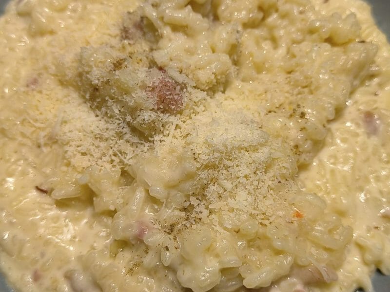 Cliquez pour zoomer ! Risotto façon carbonara Thermomix par Raven