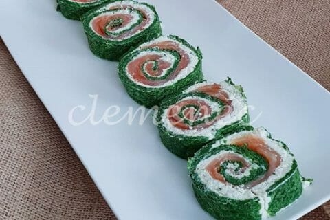 Cliquez pour zoomer ! Roulé aux épinards, saumon et Boursin au Thermomix