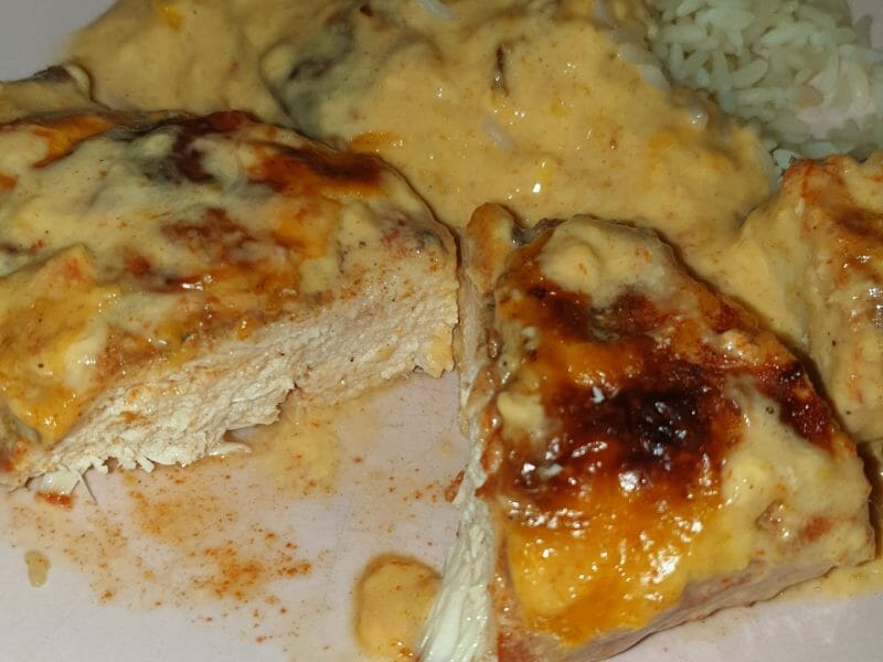 Cliquez pour zoomer ! Poulet à la crème de poivrons Thermomix par Poupounette76
