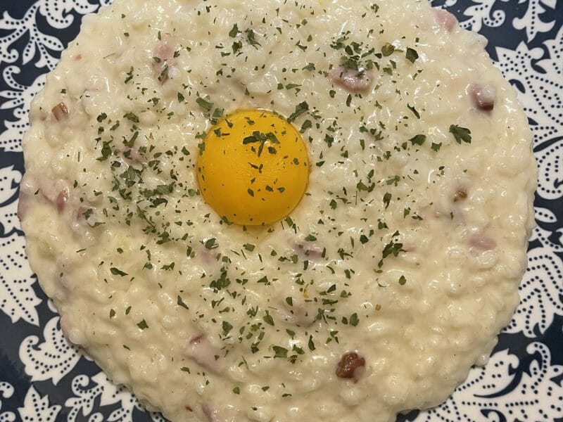 Cliquez pour zoomer ! Risotto façon carbonara Thermomix par fannyd08