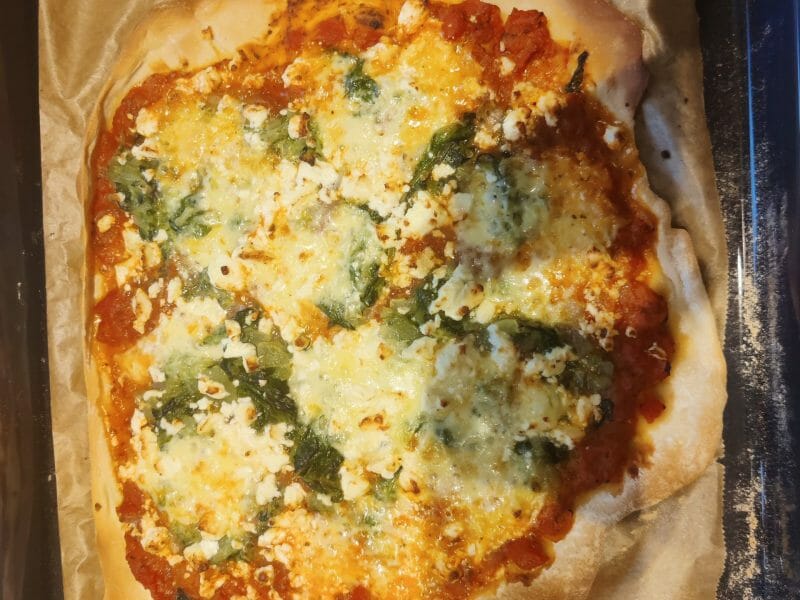 Cliquez pour zoomer ! Pizza épinards et feta Thermomix par paupaumasa