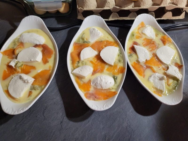 Cliquez pour zoomer ! Flan poireaux, saumon fumé et mozzarella Thermomix par sali91