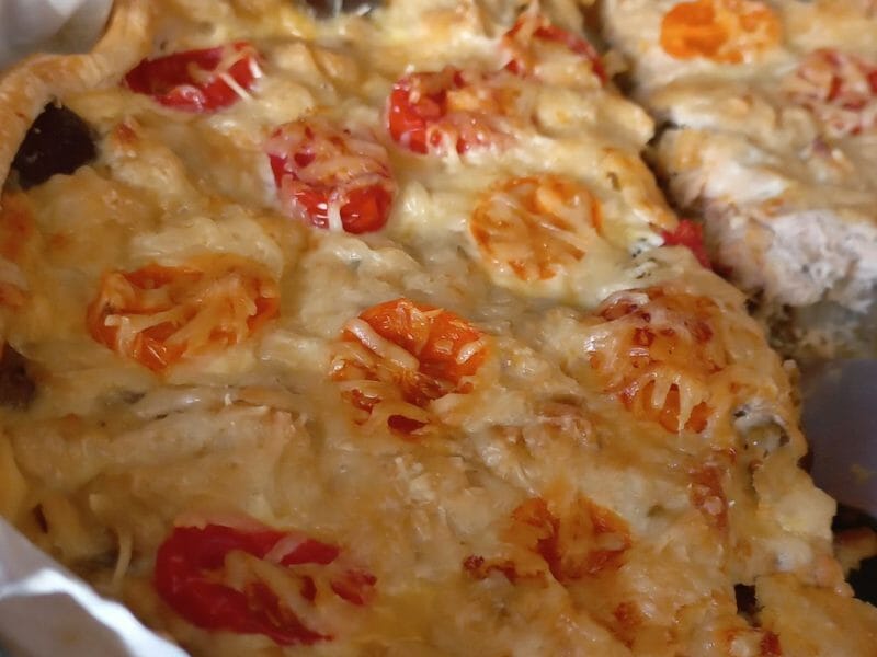 Cliquez pour zoomer ! Quiche thon et aubergines Thermomix par enavantlacuisine