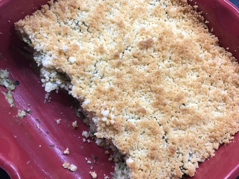 Cliquez pour zoomer ! Crumble courgettes, basilic et parmesan Thermomix par Soal